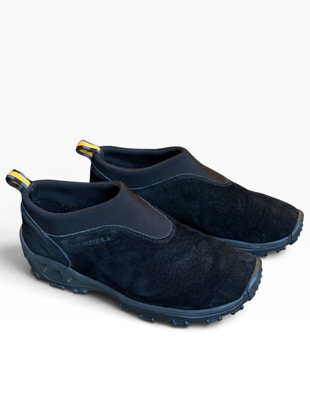 Merrell Winter Black Suede Loafers Men 9.5 Slip On Comfort